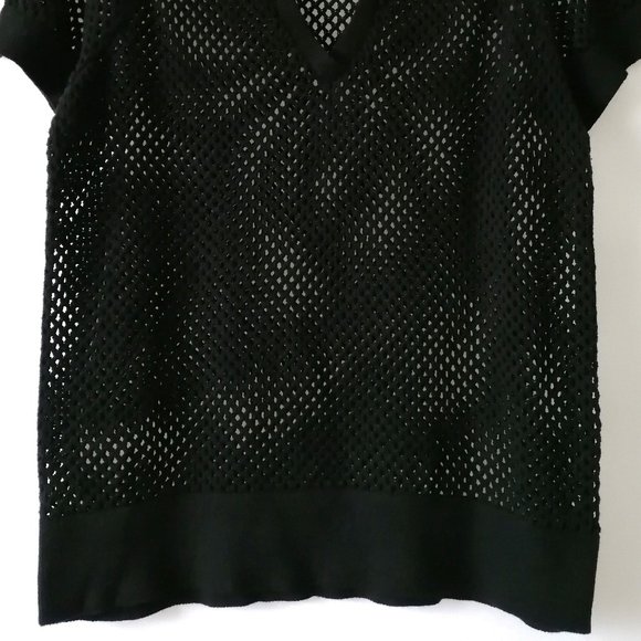 Torrid Womens Black Collared Short Sleeve Open Stitch Pullover Sweater Size 1X - Picture 3 of 7